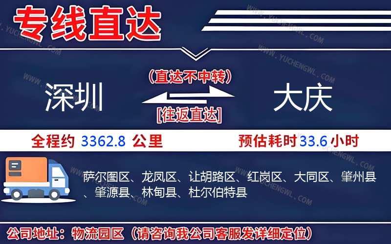 深圳到大慶物流公司