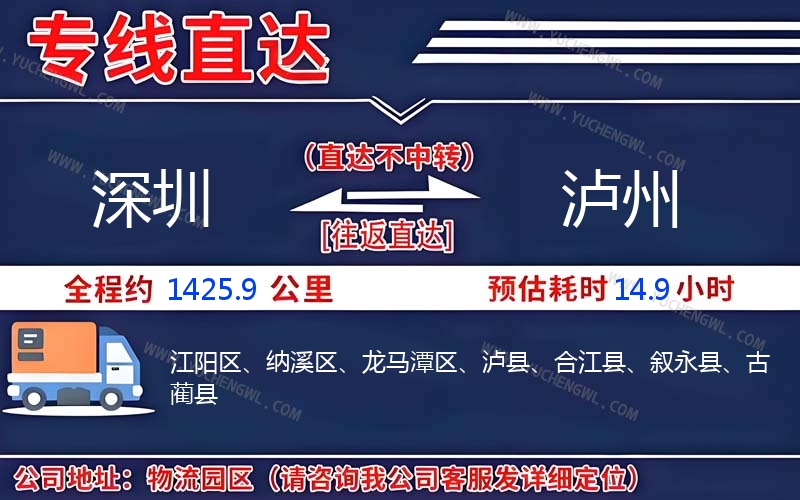 深圳到瀘州物流公司