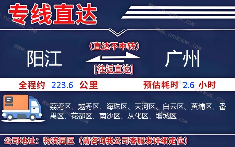 陽江到廣州物流公司