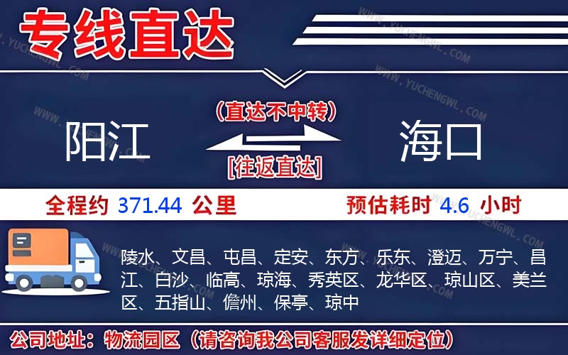 陽江到海口物流公司