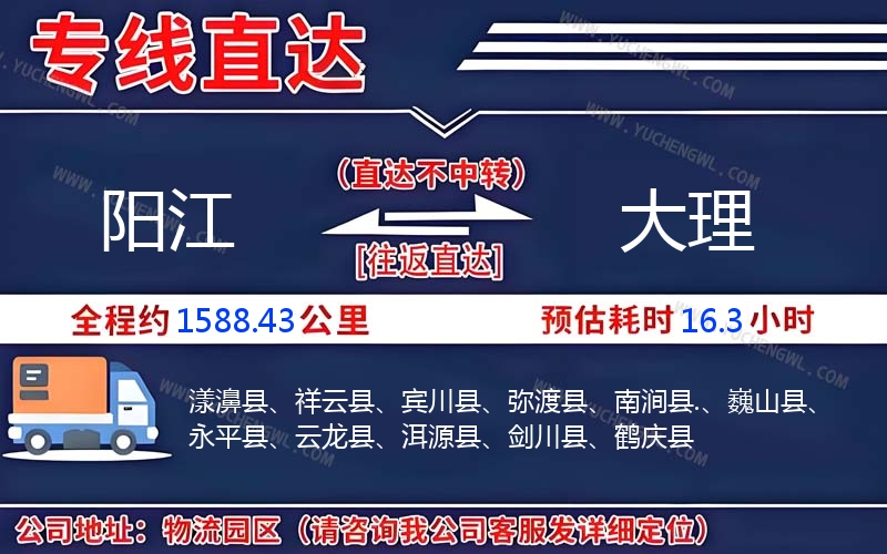 陽(yáng)江到大理物流公司