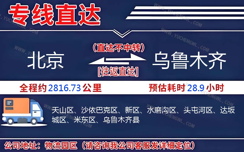 北京到烏魯木齊物流公司