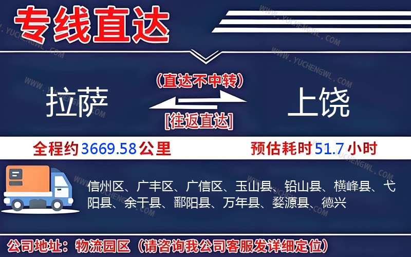 拉薩到上饒物流公司