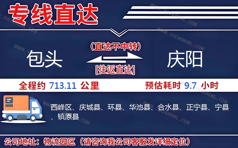 包頭到慶陽物流公司