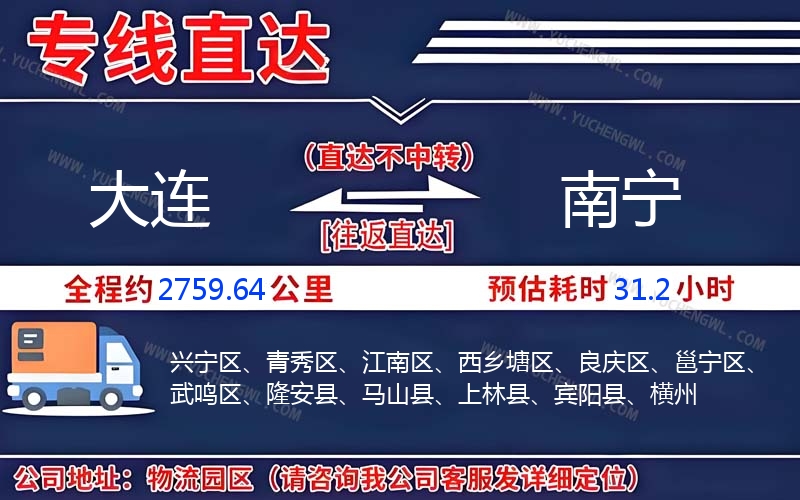大連到南寧物流公司