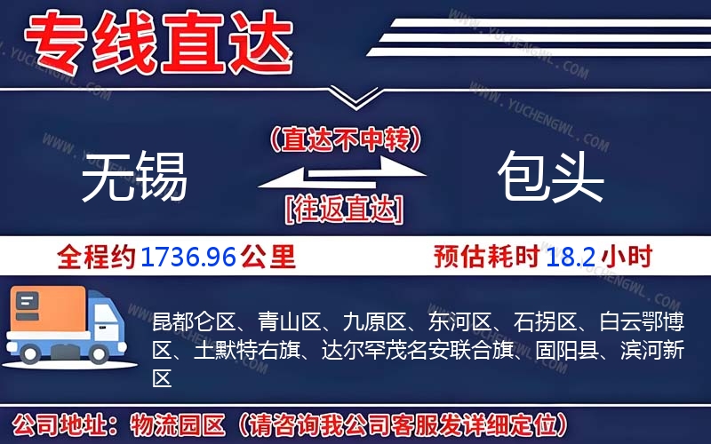無錫到包頭物流公司