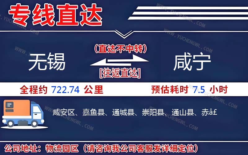 無錫到咸寧物流公司