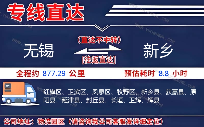 無錫到新鄉物流公司