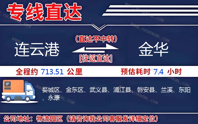 連云港到金華物流公司