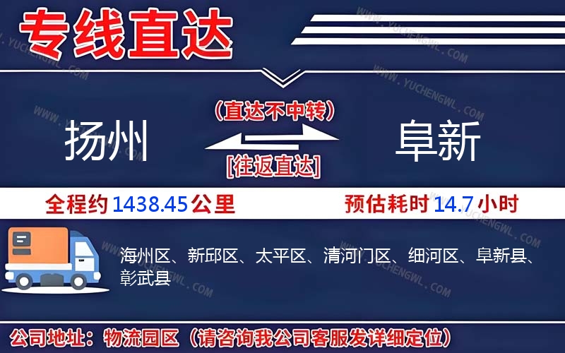 揚(yáng)州到阜新物流公司