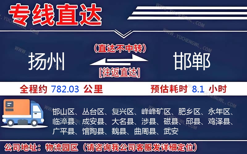 揚州到邯鄲物流公司