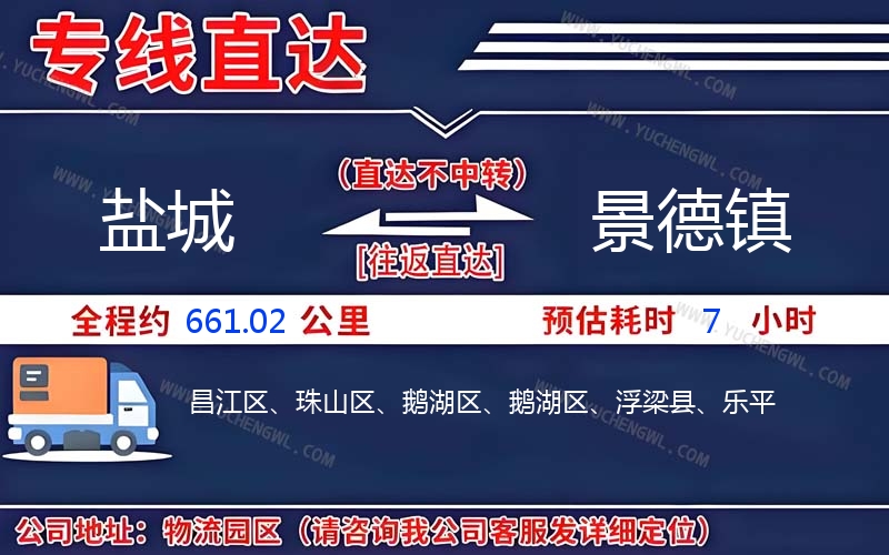 鹽城到景德鎮物流公司