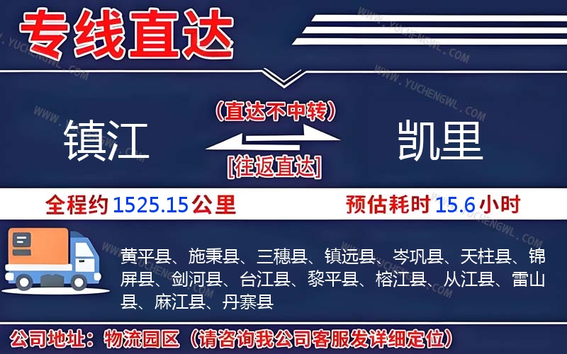 鎮江到凱里物流公司