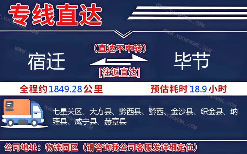 宿遷到畢節物流公司