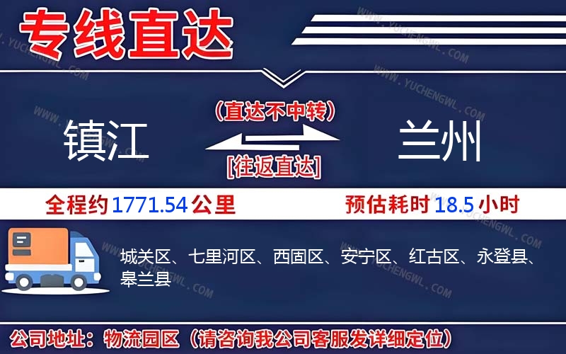 鎮江到蘭州物流公司