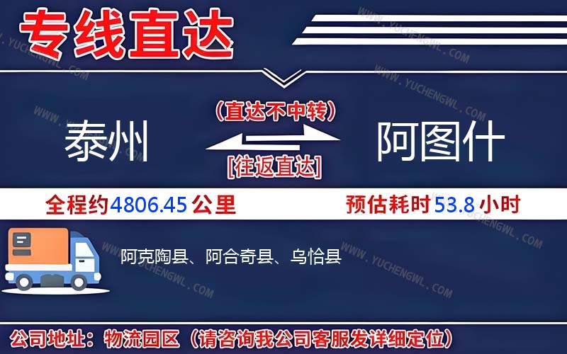 泰州到阿圖什物流公司