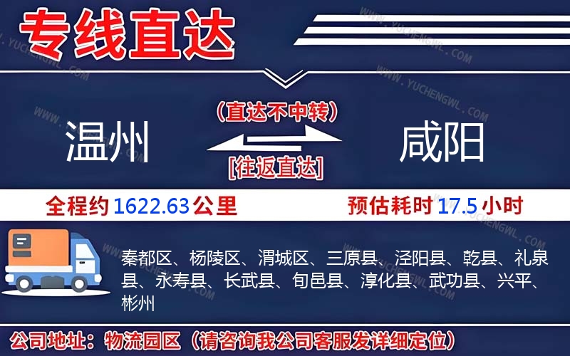 溫州到咸陽(yáng)物流公司