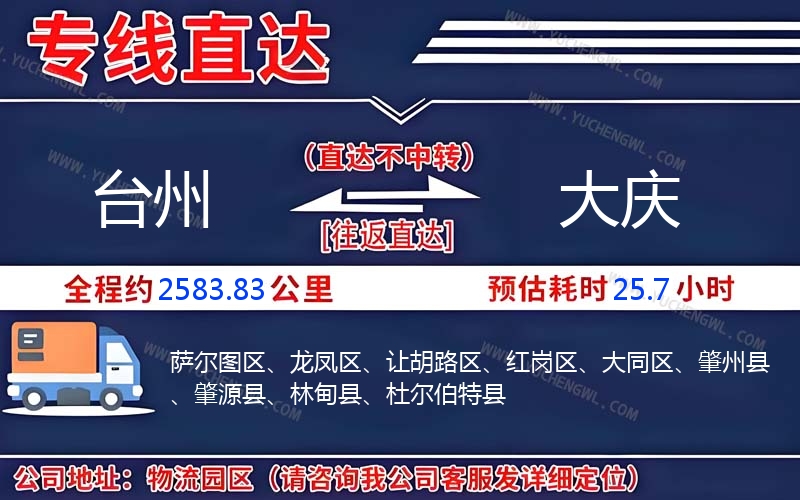 臺州到大慶物流公司